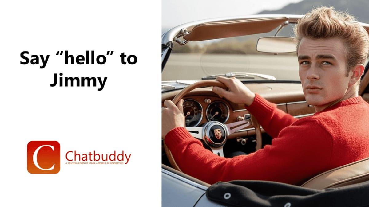 Chatbuddy's Jimmy, the AI persona modelled on James Dean